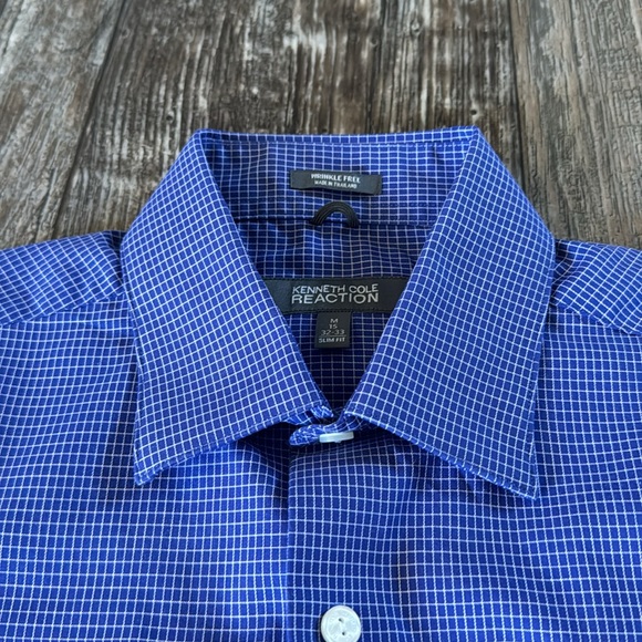 KENNETH COLE REACTION WRINKLES AWAY, MEN SHIRT, SIZE M15 32-33 SLIM FIT - Picture 4 of 7